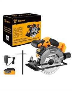 Циркулярная пила DKCS20V 084-1039, аккумуляторная, 20В, 165мм, 1x4.0Ач Деко