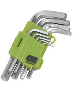 Набор ключей имбусовых 12317 HEX, 1,5–10 мм, 45x, закаленные, 9 шт., короткие, никель Сибртех