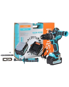 Аккумуляторная дрель-шуруповерт CD2080 (18 В, 1BatterySystem, 80 Нм, 2х3.0 Ач, 4 в 1, доп. рукоятка, кейс) Sturm!