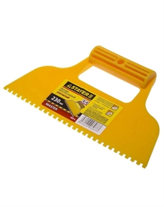 Шпатель 1022-4 (пластмассовый, зубчатый 4х4мм, 230мм) Stayer