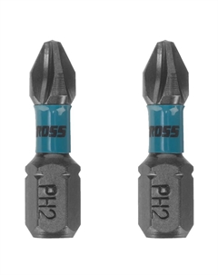 Набор бит торсионных 11475, PH2x25 мм, для ударных шуруповертов, 2 шт Gross