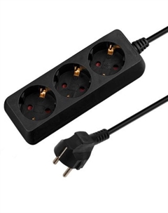 Удлинитель JP8102-29, 3м, 3 роз., 2,2кВт, с/з, ПВС 3х0,75, черный Юпитер