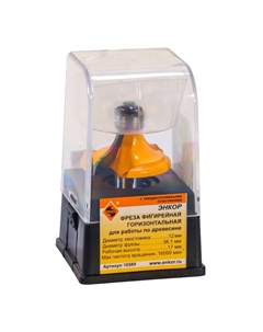 Фреза фигирейная горизонтальная 10589, Ø 38.1х17 мм, хвостовик 12 мм, по дереву Энкор