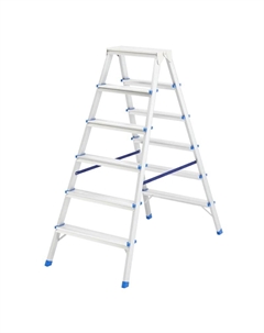 Стремянка алюминиевая 97926 (двусторонняя, 6 ступеней) Сибртех