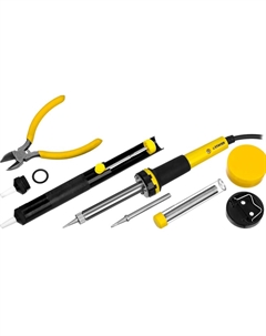 Набор "PROFI" 55314-60-H8, для паяльных работ, паяльник 55300 + подставка + припой + жало сменное + шприц + насадка на жало + канифоль + кусачк Stayer