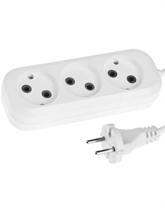 Удлинитель электрический 55031-5, ПВС сечение 0,75кв мм, 3 гнезда, макс мощн 1300Вт, 5м Сибин