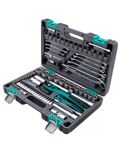 Набор инструментов 14117, 1/2", 1/4", CrV, 12-гранные головки, пластиковый кейс, 82 предмета Stels