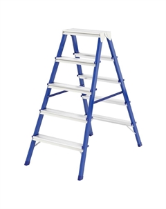 Стремянка двусторонняя 97935, 5 ступеней, стальная Сибртех