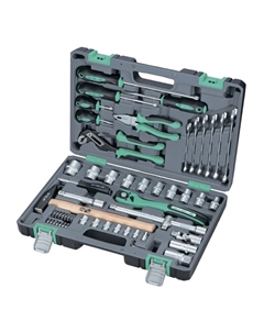 Набор инструментов 14113, 1/2, Cr-V, S2, усиленный кейс, 58 предметов Stels