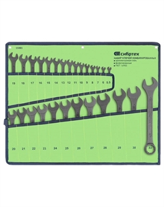 Набор ключей комбинированных 15481, 5,5 - 32 мм, 27 шт., CrV, фосфатированные Сибртех