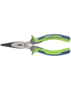 Длинногубцы прямые 17155 (160 мм, фосфатирование, трехкомпонентные рукоятки) Сибртех