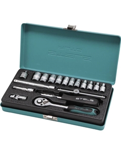 Набор торцевых головок с трещоткой 0013573, 1/4", 18 предметов Stels