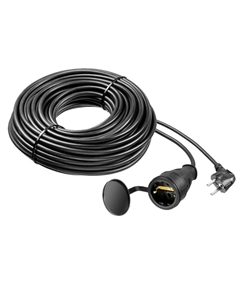 Удлинитель-шнур "ПВС 315-Ш" 55020-30, 30м, 3500Вт, 1 гнездо, IP44, ПВС 3х1,5мм2 Зубр