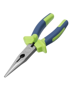 Длинногубцы прямые 17105, 180 мм, двухкомпонентные рукоятки Сибртех