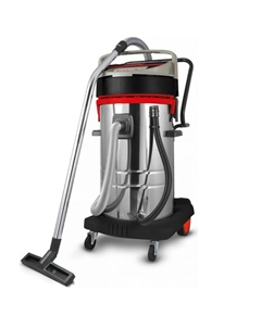 Пылесос промышленный CT42031, 3000Вт/13,6A, емкость 100 л, сух./мокр. всасывание, 50 л/с, регул. потока, шланг 2,5м (40/50мм), насадки, колеса Crown