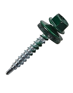 Саморез кровельный SMC2-24061-200, 4.8х29 мм цинк, шайба с прокл., PT3, RAL 6005 (200 шт в карт. уп.) Starfix