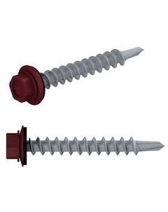 Саморез кровельный SMC2-39695-200 4.8х29 мм цинк, шайба с прокл., PT3, RAL 3005 (200 шт.) Starfix