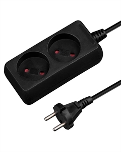 Удлинитель JP8101-29, 3м, 2 роз., 2,2кВт, б/з, ПВС 2х0,75, черный Юпитер