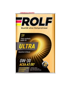 Синтетическое моторное масло Ultra 0W-30 A7/B7 SP 4л металл 9375336 Rolf