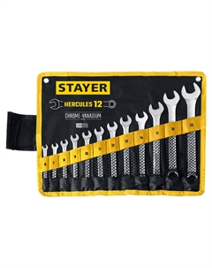 Набор комбинированных гаечных ключей HERCULES, 27081-H12_z01 (Cr-V сталь, хромированный, 6-22мм, 12шт) Stayer