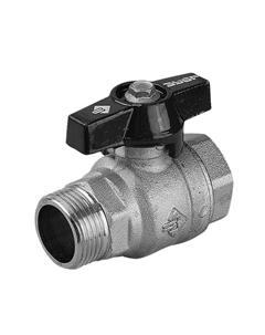 Кран шаровой 4-51324-C-3/4 полнопроходной "мама-папа", бабочка, хромиров латунь, 3/4" Зубр