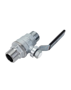 Кран шаровой 4-51322-C-1/2 полнопроходной "папа-папа", ручка, хромиров латунь, 1/2" Зубр