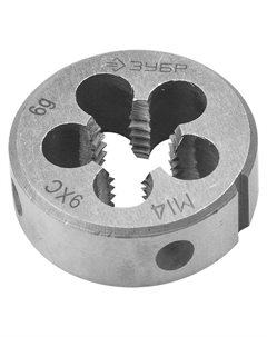 Плашка Мастер 4-28022-14-1.5 (круглая ручная для нарезания метрической резьбы, мелкий шаг, М14 x 1,5) Зубр