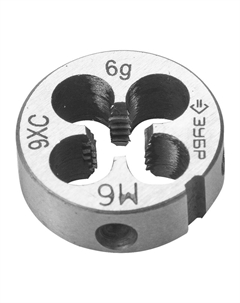 Плашка "МАСТЕР" 4-28022-06-1.0 (круглая ручная для нарезания метрической резьбы, М6 x 1,0) Зубр