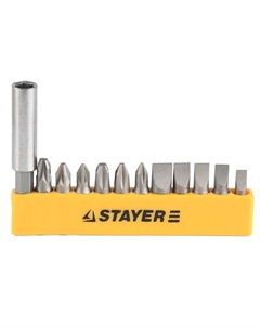 Набор бит  "MASTER" 2609-H12_z01, с магнитным держателем,12 предметов Stayer