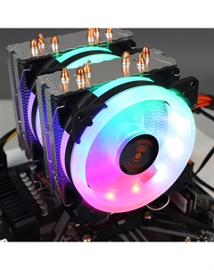 Кулер для процессора RGB 620 для Socket 775/115x/1200/1356/1366/1700/1851/AM2/AM2+/AM3/AM3+/FM1/AM4/AM5/FM2/FM2+, 92 мм, 2200rpm, 23 дБА, 180 Вт, 3-pin, Al+Cu, RGB (TSL-620-RGB) Tesla