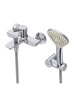 Смеситель для ванны AM.PM X-Joy S хром однорычажный с коротким изливом с лейкой (F85B15000) Am.pm.