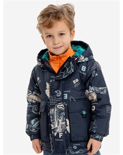 Куртка демисезонная с капюшоном с принтом для мальчика, Синий Button blue