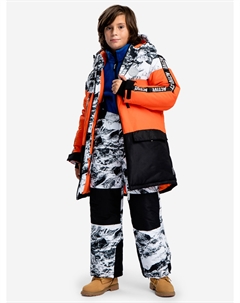 Пальто зимнее с капюшоном мультицвет, Мультицвет Button blue