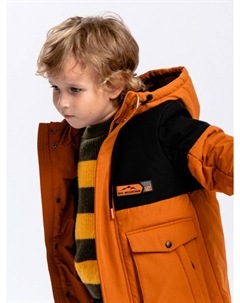 Куртка демисезонная с капюшоном мультицвет, Коричневый Button blue