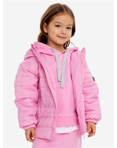 Куртка с капюшоном демисезонная стёганная розовая для девочки, Розовый Button blue