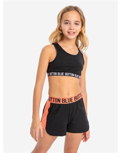 Шорты спортивные чёрные для девочки, Черный Button blue