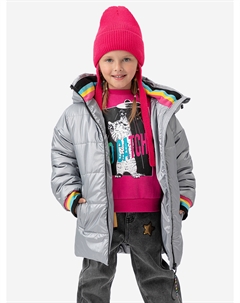 Пальто зимнее с капюшоном серебристое, Серебряный Button blue