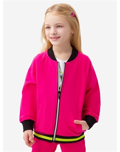 Бомбер с дизайнерскими акцентами розовый, Розовый Button blue