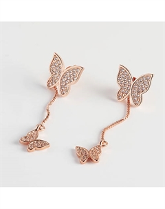 Серьги-гвоздики, покрытые золотом с кристаллами Swarovski Shine&beauty