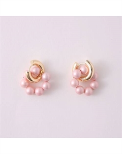 Серьги розовые бублики Veltom