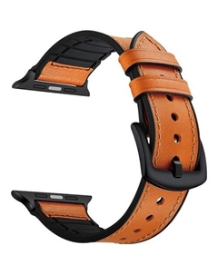 Ремешок на руку Lyambda Antares LWA-10-44-OR комбинированный кожа/силикон для Apple Watch 42/44mm orange-brown