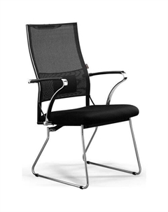 Кресло Sit Air-180 B2-290K/F55, на полозьях, сетка, черный/черный Метта