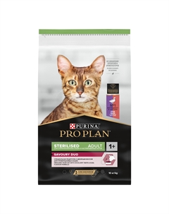 Pro Plan Sterilised для кошек и котов привередливых ко вкусу (Утка и печень, 10 кг.) Purina pro plan