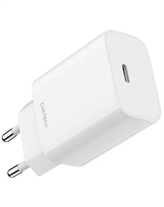 Сетевое зарядное устройство Cuktech GaN 1xType-C, 30Вт, QC 3.0, PD3.0, charger 3A подходит для iPhone15 (A18/A18C White) EU+русская инструкция, белое