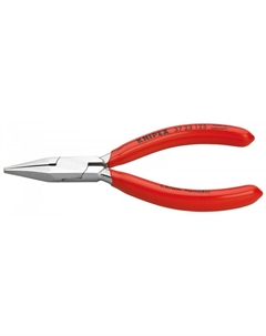 Плоскогубцы захватные прецизионные KN-3723125 плоские вогнутые узкие губки, 125 мм, хром, обливные ручки Knipex