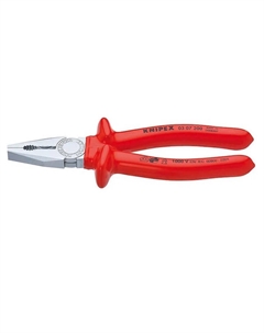 Плоскогубцы комбинированные KN-0307250, VDE, 250 мм, хром, обливные диэлектрические ручки Knipex