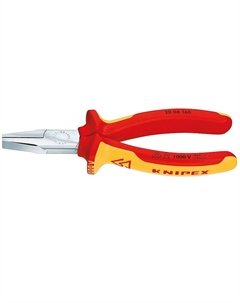 Плоскогубцы тупоносые KN-2006160 VDE, рифлённые губки 30 мм, длина 160 мм, хром, 2-комп ручки Knipex
