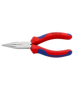 Длинногубцы с режущими кромками KN-2505140, 140 мм, хром, 2-компонентные ручки Knipex