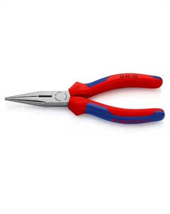 Длинногубцы с режущими кромками KN-2502160SB, 160 мм, фосфатированные, 2-комп ручки, SB Knipex