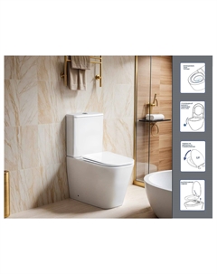 Унитаз напольный Manlio Tornado CT10618 безободковый, с сиденьем микролифт, белый Ceruttispa